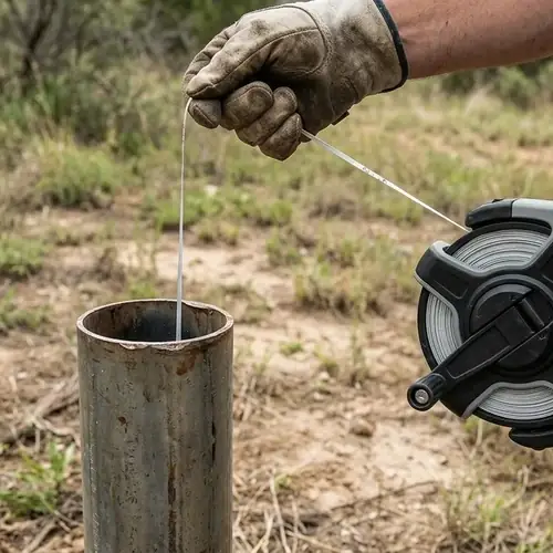 Measuring borehole static water level with a dip tape is the first field input for solar submersible pump sizing.